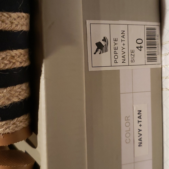 French Blu New POPEYE Espadrille Platform Wedge Sandal NIB Navy Tan Women's 40 - Picture 14 of 14